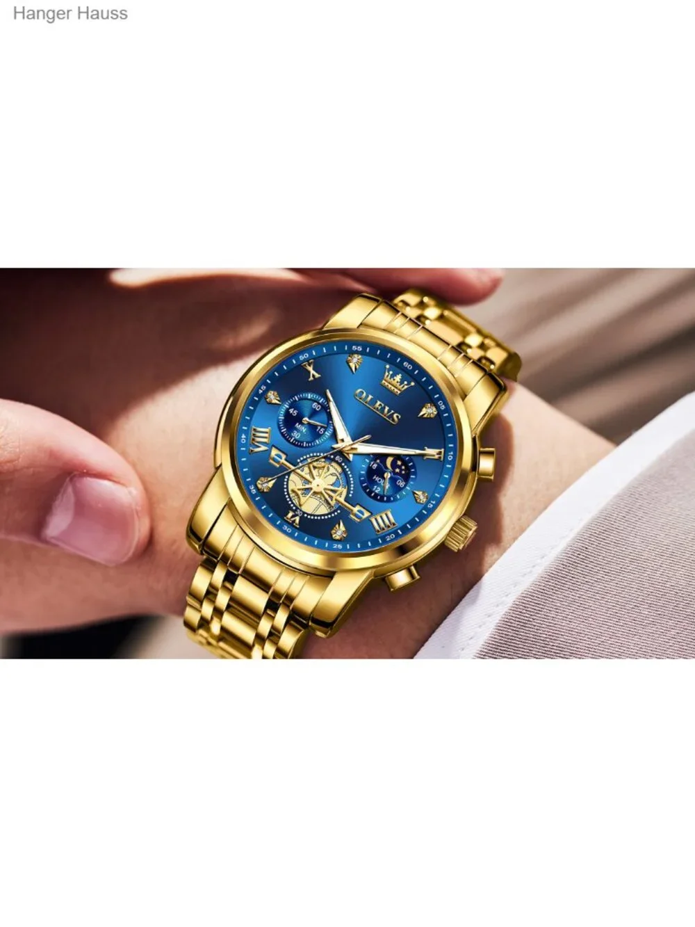 Men's Stainless Steel Chronograph Quartz Watch Dress Analog